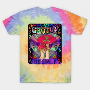 Psychedelic Groovy Magic Mushroom Frog Inner Dimension Trippy Hippy Colorful Tie Dye Version 2 T-Shirt